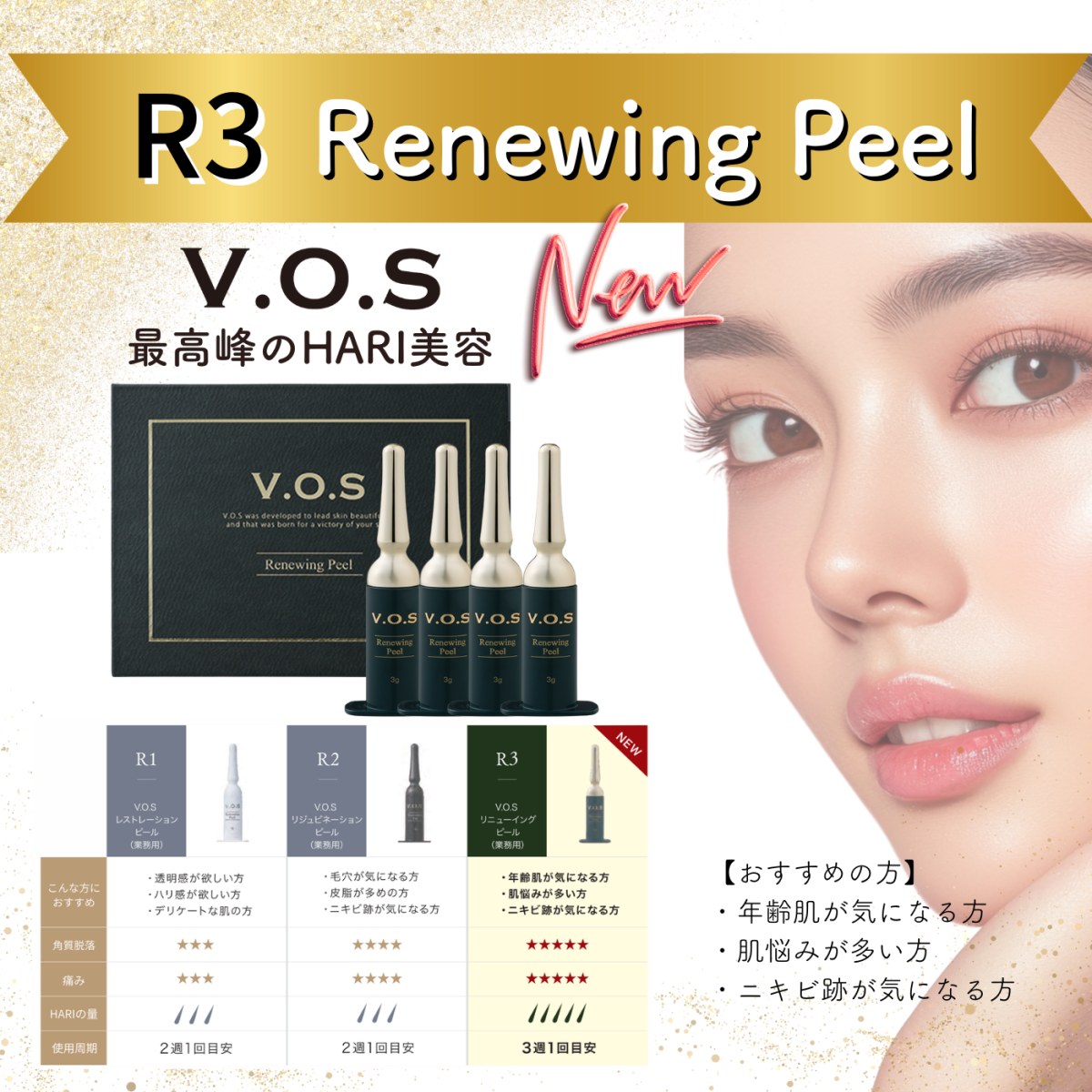 韓国式ハーブピーリング VOS R3 Renewing Peel-愛媛県西条市アンクレア
