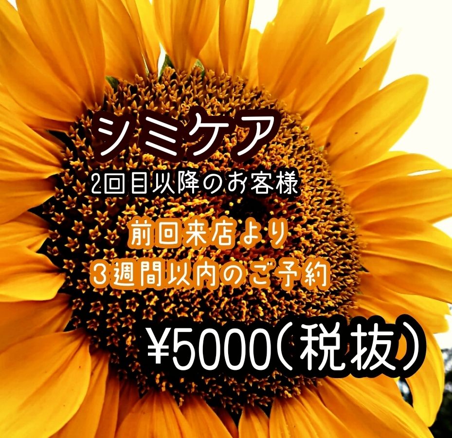 シミケアお時間無制限 2回目以降 前回ご来店より3週間以内 Fleurbeaute ﾌﾙｰﾙﾎﾞｰﾃ 予約