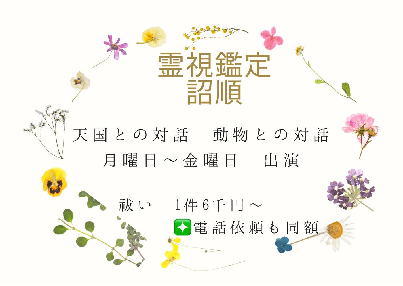 霊視・透視 霊能 スピリチュアル 詔順（ｼｮｳｼﾞｭﾝ）-癒しの占いと