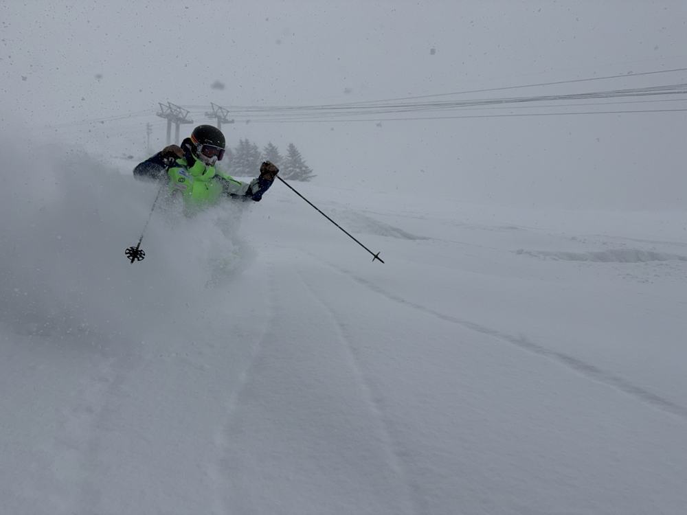 Skier in fresh powder